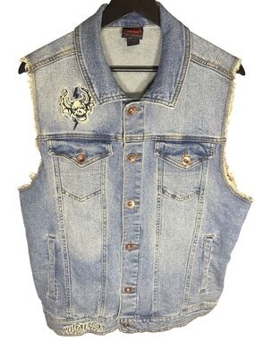 Stranger Things Medium Demobat Slayer Denim Vest Eddie Munson Hellfire Club DND